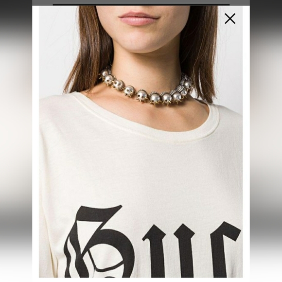 GUCCI'S Metallic Spiked Embellished Pearl Necklace - Picture 5 of 10